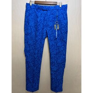 G/Fore Golf Pants Mens Blue Floral Straight Leg Flat Front Performance 32/32 NWT